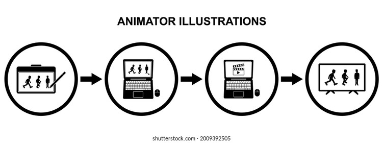 animator icon illustrations vector sign symbol