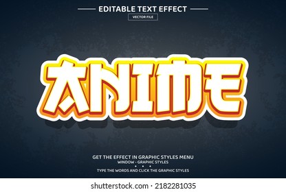 Anime 3D editable text effect template