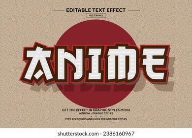 Plantilla de efecto de texto editable de Anime 3D