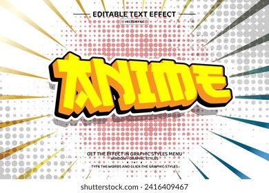 Anime 3D editable text effect template