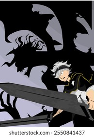 anime asta with 2 swords and devil power