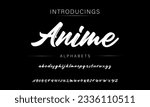 Anime Bold and script alphabets. Vector font duo.