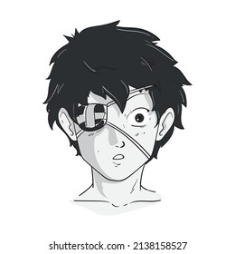 Anime Boy Face With Eyepatch