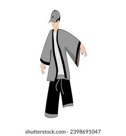 der Animationsjunge in Kimono