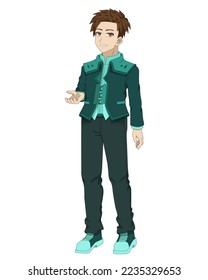 anime boy male character art style drawing design no background vector