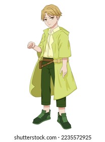 anime boy male character art style drawing design no background vector