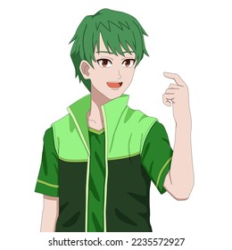 anime boy male character art style drawing design no background vector