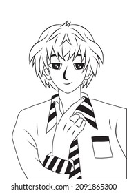 63 Coloring Pages Anime Boy  HD