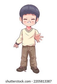 anime boy standing comic character