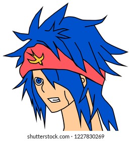 Anime boy. Vector illustration.
