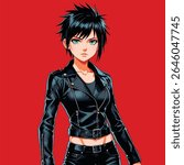 anime cartoon character female vector art 