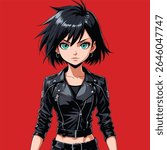 anime cartoon character female vector art 