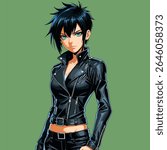 anime cartoon character female vector art 