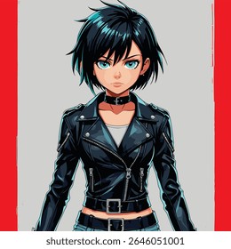 anime cartoon character female vector art 