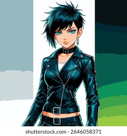 anime cartoon character female vector art 