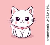 anime cartoon characters cute cats in spring pictures, happy cute, art, animals, kittens, pets, graphics, cats,