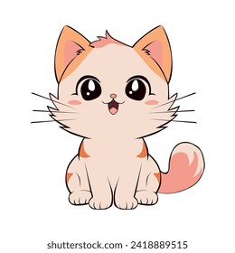 anime cartoon characters cute cats in spring pictures, happy cute, art, animals, kittens, pets, graphics, cats,