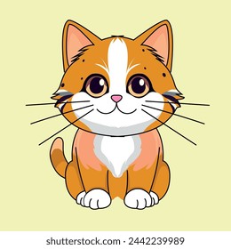 anime cartoon characters cute cats in spring pictures, happy cute, art, animals, kittens, pets, graphics, cats