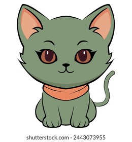 anime cartoon characters cute cats in spring pictures, happy cute, art, animals, kittens, pets, graphics, cats,