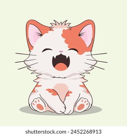 anime cartoon characters cute cats in spring pictures, happy cute, art, animals, kittens, pets, graphics, cats