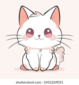 anime cartoon characters cute cats in spring pictures, happy cute, art, animals, kittens, pets, graphics, cats