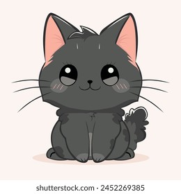 anime cartoon characters cute cats in spring pictures, happy cute, art, animals, kittens, pets, graphics, cats