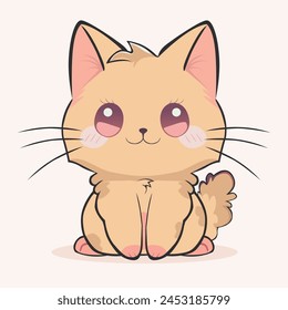 anime cartoon characters cute cats in spring pictures, happy cute, art, animals, kittens, pets, graphics, cats,