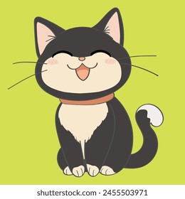 anime cartoon characters cute cats in spring pictures, happy cute, art, animals, kittens, pets, graphics, cats