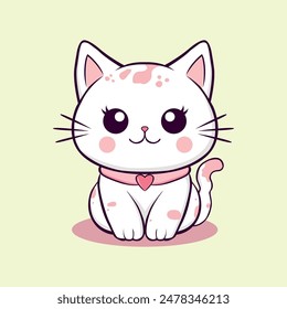 anime cartoon characters cute cats in spring pictures, happy cute, art, animals, kittens, pets, graphics, cats,