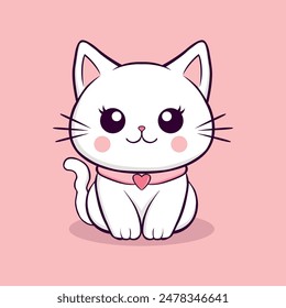 anime cartoon characters cute cats in spring pictures, happy cute, art, animals, kittens, pets, graphics, cats,