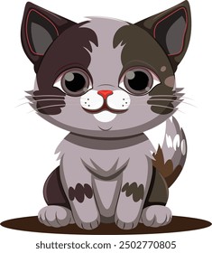 anime cartoon characters cute cats in spring pictures, happy cute, art, animals, kittens, pets, graphics, cats.Sweet eyed Kitten Cartoon Character
