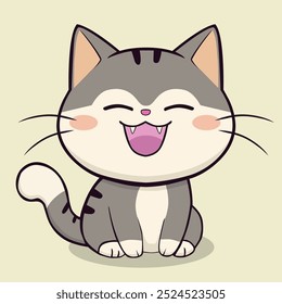 anime cartoon characters cute cats in spring pictures, happy cute, art, animals, kittens, pets, graphics, cats,