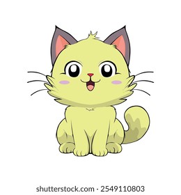 personagens de desenhos animados de anime gatos bonitos em fotos de primavera, bonitinhos felizes, arte, animais, gatinhos, animais de estimação, gráficos, gatos,