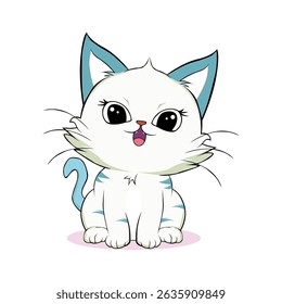 personagens de desenhos animados de anime gatos bonitos em fotos de primavera, bonitinhos felizes, arte, animais, gatinhos, animais de estimação, gráficos, gatos
