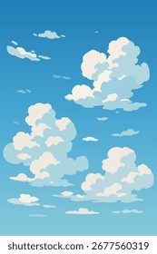 Fondo de nube de estilo de dibujos animados de anime