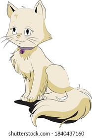 An anime cat as u can see the big eyes and the cute look , all made in illustrator and it is easy to change the color and the shadows