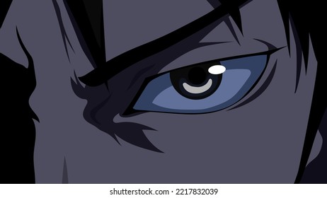 Anime character from cartoon. Manga face in japanese style