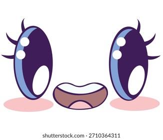 anime character expression excited cute chibi art character expression eyes