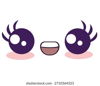 Expresión de personaje de anime Happy Cute Chibi Art Character Wonder Expression Eyes.