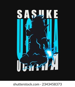 anime character illustration with silhouette effect