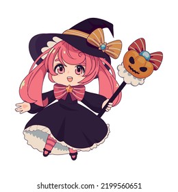Kawaii Anime Girl Witch Line Art Stock Vector Royalty Free 1960146319   Shutterstock