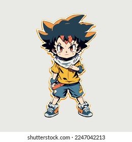 anime children's style character vector illustration design.