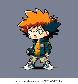 anime children's style character vector illustration design.