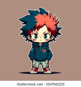 anime children's style character vector illustration design.