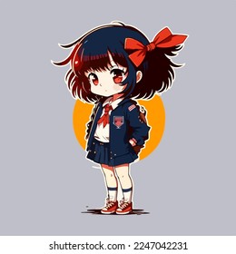 anime children's style character vector illustration design.
