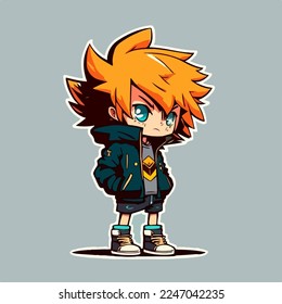 anime children's style character vector illustration design.