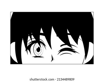 anime close up face winking