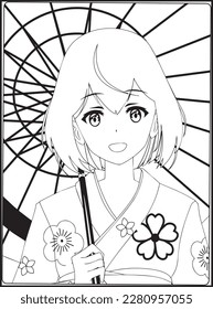 Anime Coloring Pages for Girls