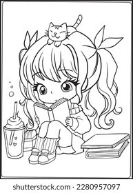 Anime Coloring Pages for Girls