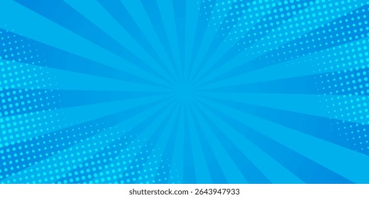 Anime Comic Background. Pop Art Style Background. Pop Up Retro Comic Background. Vector halftone illustration. Vintage background for comic superhero text, speech bubble, message.
